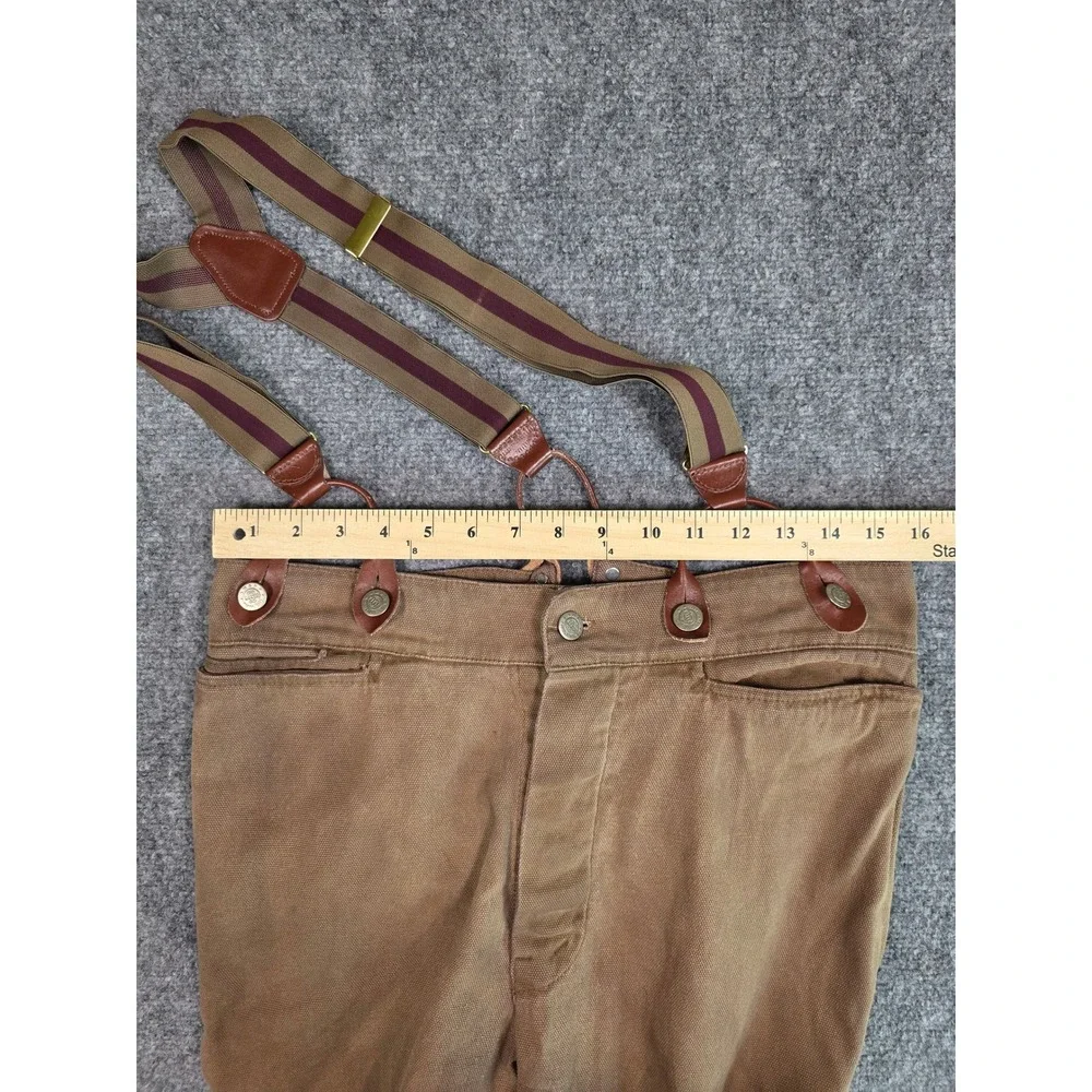 Wah Maker Frontier Canvas Pants Mens 32 Buckle Back Suspenders Old West USA